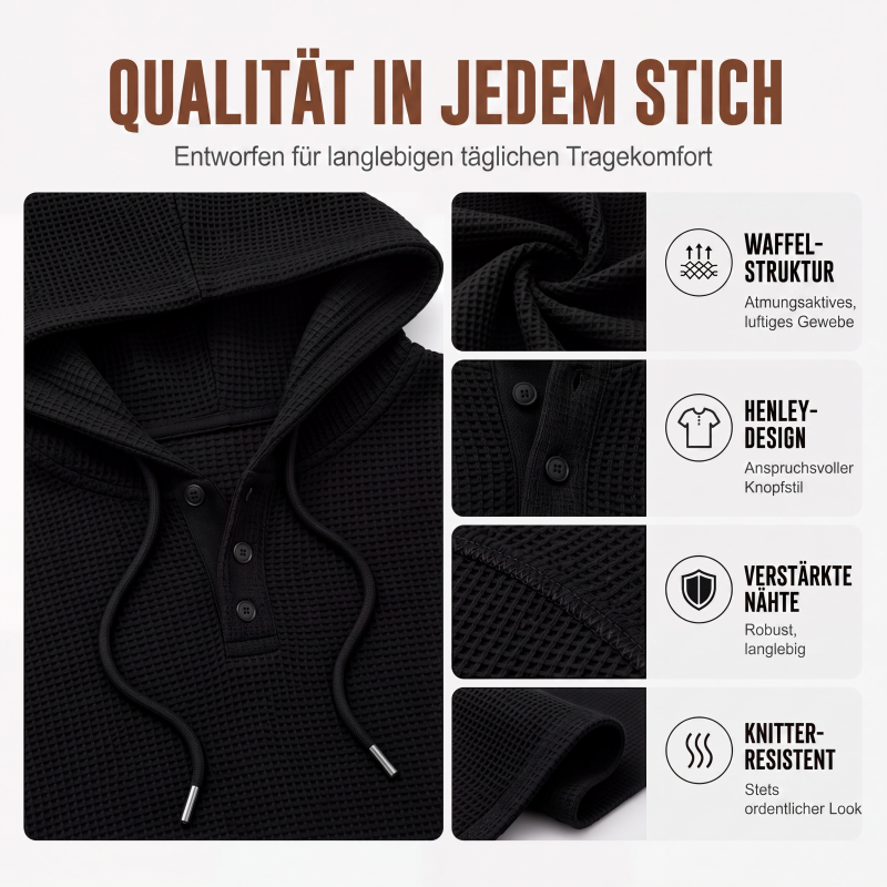 📢📢50%Rabatt!!!🎉✨Damen Casual Kapuzenpullover aus Waffelstrick