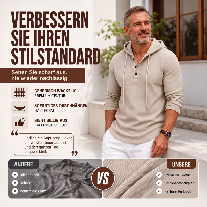 📢📢50%Rabatt!!!🎉✨Damen Casual Kapuzenpullover aus Waffelstrick