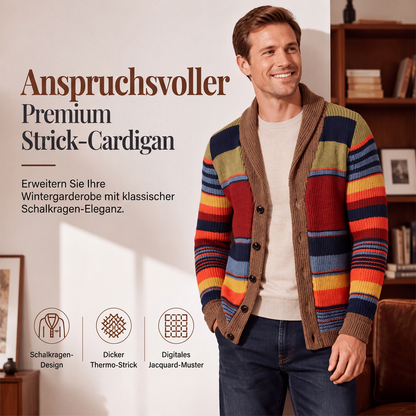 📢📢50%Rabatt!!!🎉✨Gestreifter Strickcardigan mit Schalkragen für Herren