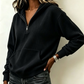 📢📢50%Rabatt!!!🎉✨Legeres geripptes Halb-Reißverschluss-Hoodie für Damen