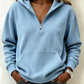 📢📢50%Rabatt!!!🎉✨Legeres geripptes Halb-Reißverschluss-Hoodie für Damen