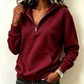 📢📢50%Rabatt!!!🎉✨Legeres geripptes Halb-Reißverschluss-Hoodie für Damen