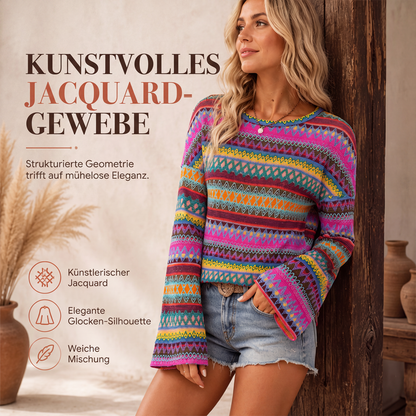 📢📢50%Rabatt!!!🎉✨Bunter Strickpullover für Damen mit geometrischen Streifen