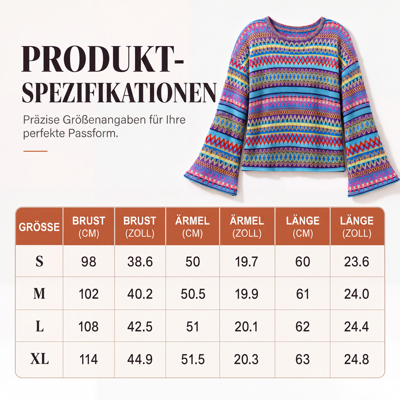 📢📢50%Rabatt!!!🎉✨Bunter Strickpullover für Damen mit geometrischen Streifen