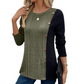 📢📢50%Rabatt!!!🎉✨Damen-Farbblock-Casual-Oberteil aus Rippstrick