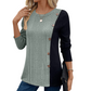 📢📢50%Rabatt!!!🎉✨Damen-Farbblock-Casual-Oberteil aus Rippstrick