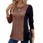 📢📢50%Rabatt!!!🎉✨Damen-Farbblock-Casual-Oberteil aus Rippstrick