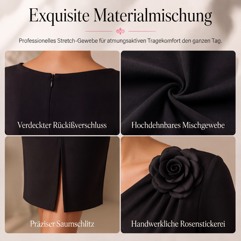 📢📢50%Rabatt!!!💎✨ Jetzt im Trend – Rosendetail-Midikleid – vielseitig und stilvoll
