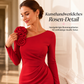📢📢50%Rabatt!!!💎✨ Jetzt im Trend – Rosendetail-Midikleid – vielseitig und stilvoll