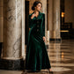 📢📢50%Rabatt!!!🎉✨Damen Vintage Samt-A-Linien-Kleid mit Knopfleiste vorne