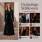 📢📢50%Rabatt!!!🎉✨Damen Vintage Samt-A-Linien-Kleid mit Knopfleiste vorne