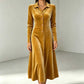 📢📢50%Rabatt!!!🎉✨Damen Vintage Samt-A-Linien-Kleid mit Knopfleiste vorne
