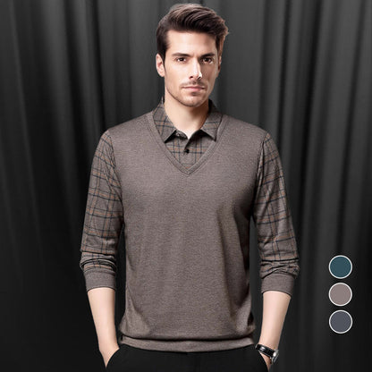 📢📢50%Rabatt!!!🎉✨Langarm-Oberteil in Layering-Optik für Herren
