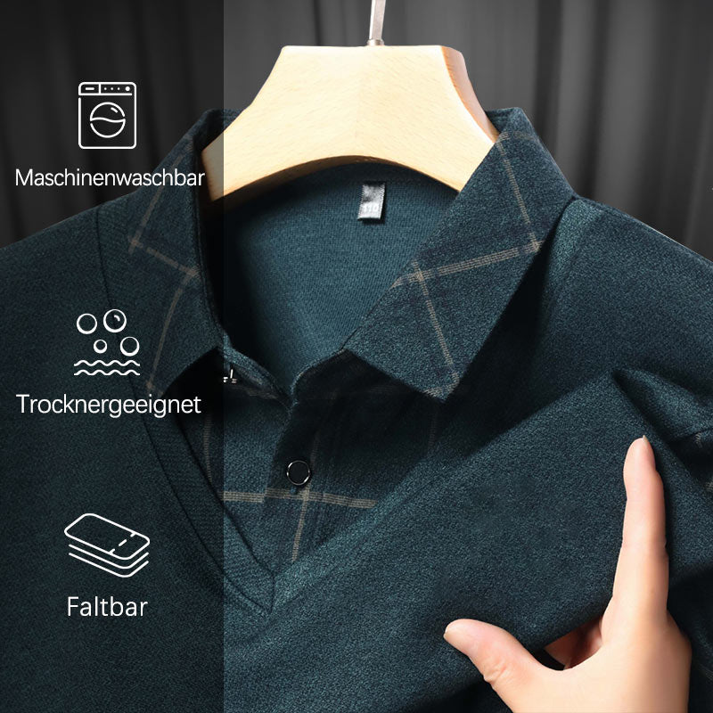 📢📢50%Rabatt!!!🎉✨Langarm-Oberteil in Layering-Optik für Herren