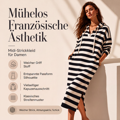 📢📢50%Rabatt!!!🎉✨Legeres gestreiftes Hoodie-Kleid für Damen