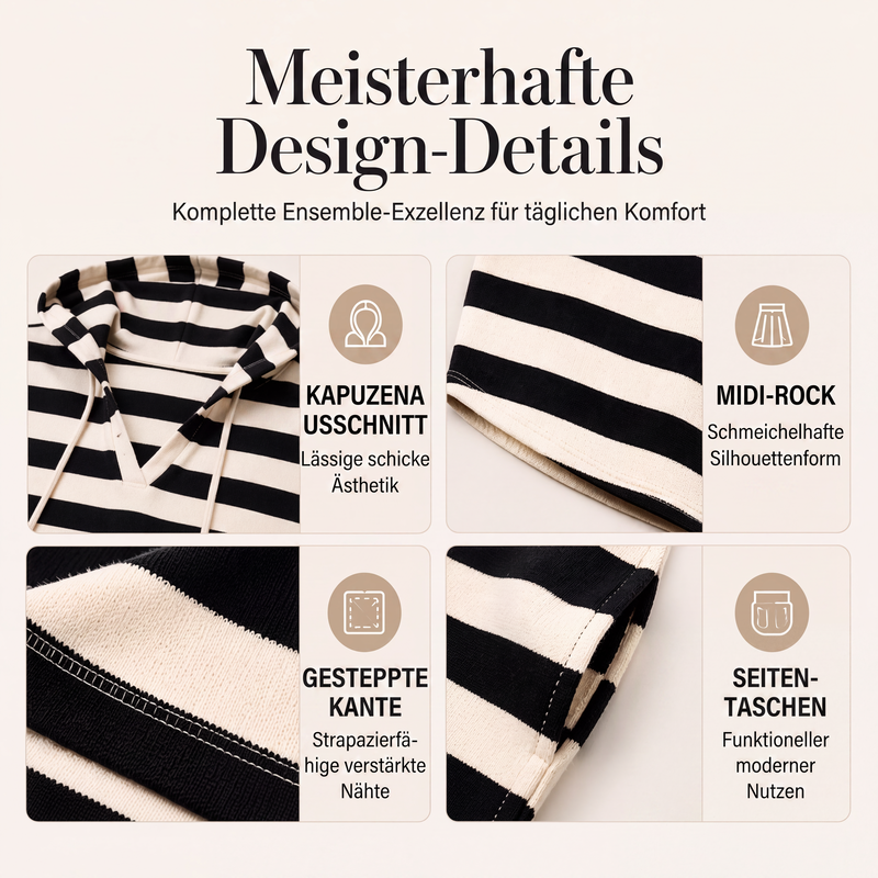 💎👗 Neuheiten – Gestreiftes Hoodie-Kleid – bequem und lässig