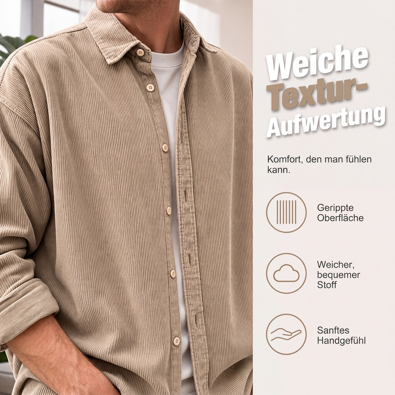 📢📢50%Rabatt!!!🎉✨Herren Freizeit-Cordhemd mit Knopfleiste
