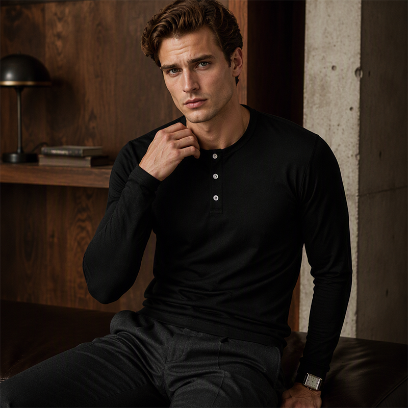 💎Riesige Rabatte👕 Neuheiten – Klassisches Henley-Hemd – bequem und vielseitig