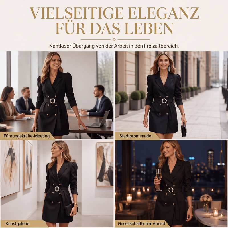 📢📢50%Rabatt!!!🎉✨Elegantes zweireihiges Blazerkleid für Damen