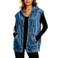 📢📢50%Rabatt!!!🎉✨Jeansweste mit Kapuze für Damen, lässige Jacke
