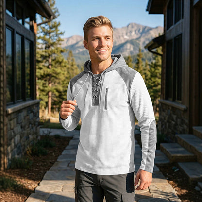 📢📢50%Rabatt!!!🎉✨Herren-Strickhoodie im Color-Block-Design, lässiger Stil