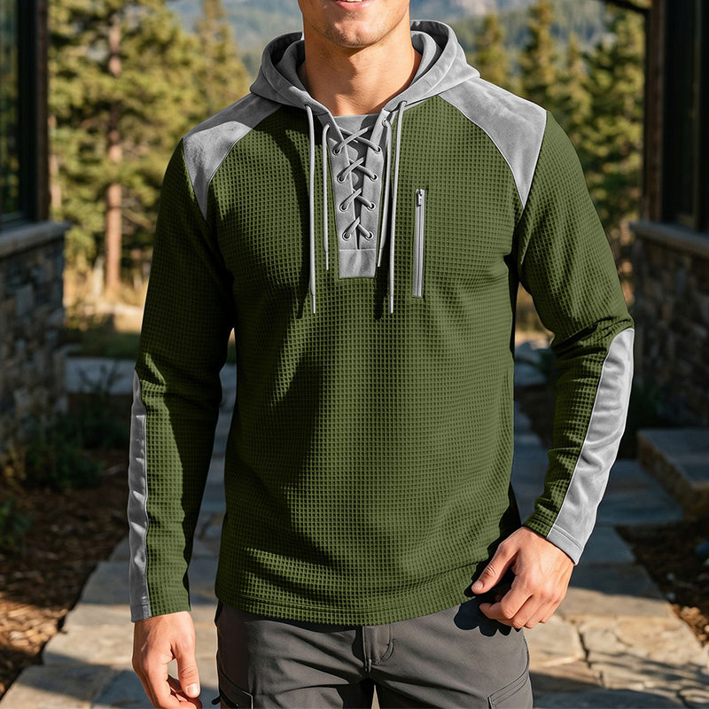 📢📢50%Rabatt!!!🎉✨Herren-Strickhoodie im Color-Block-Design, lässiger Stil