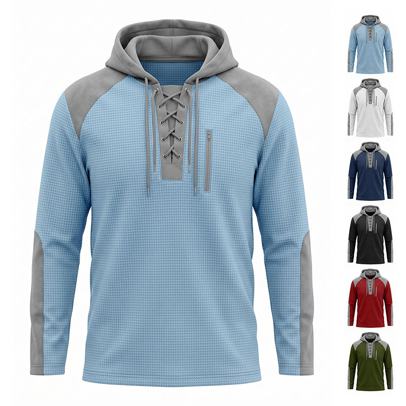 📢📢50%Rabatt!!!🎉✨Herren-Strickhoodie im Color-Block-Design, lässiger Stil