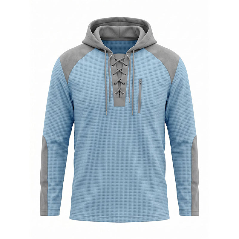 📢📢50%Rabatt!!!🎉✨Herren-Strickhoodie im Color-Block-Design, lässiger Stil