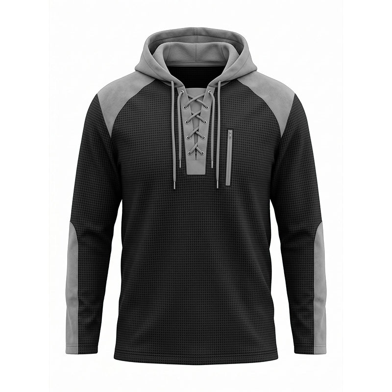 📢📢50%Rabatt!!!🎉✨Herren-Strickhoodie im Color-Block-Design, lässiger Stil
