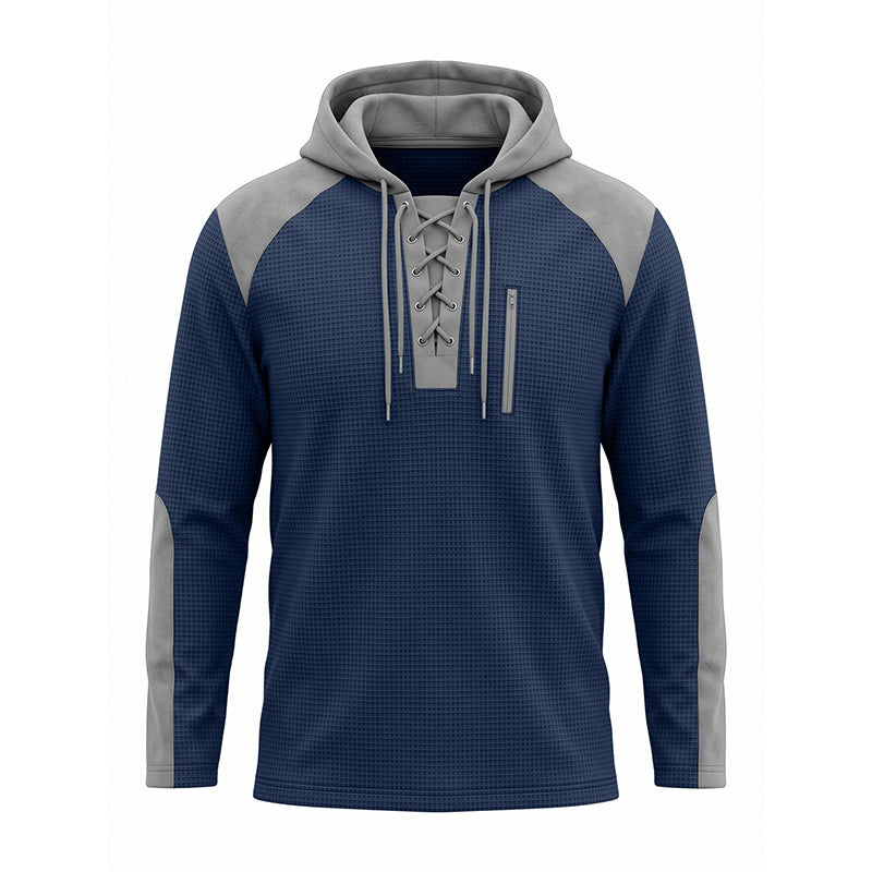 📢📢50%Rabatt!!!🎉✨Herren-Strickhoodie im Color-Block-Design, lässiger Stil