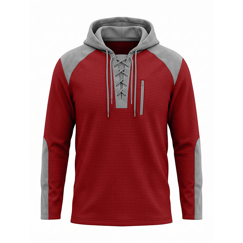 📢📢50%Rabatt!!!🎉✨Herren-Strickhoodie im Color-Block-Design, lässiger Stil