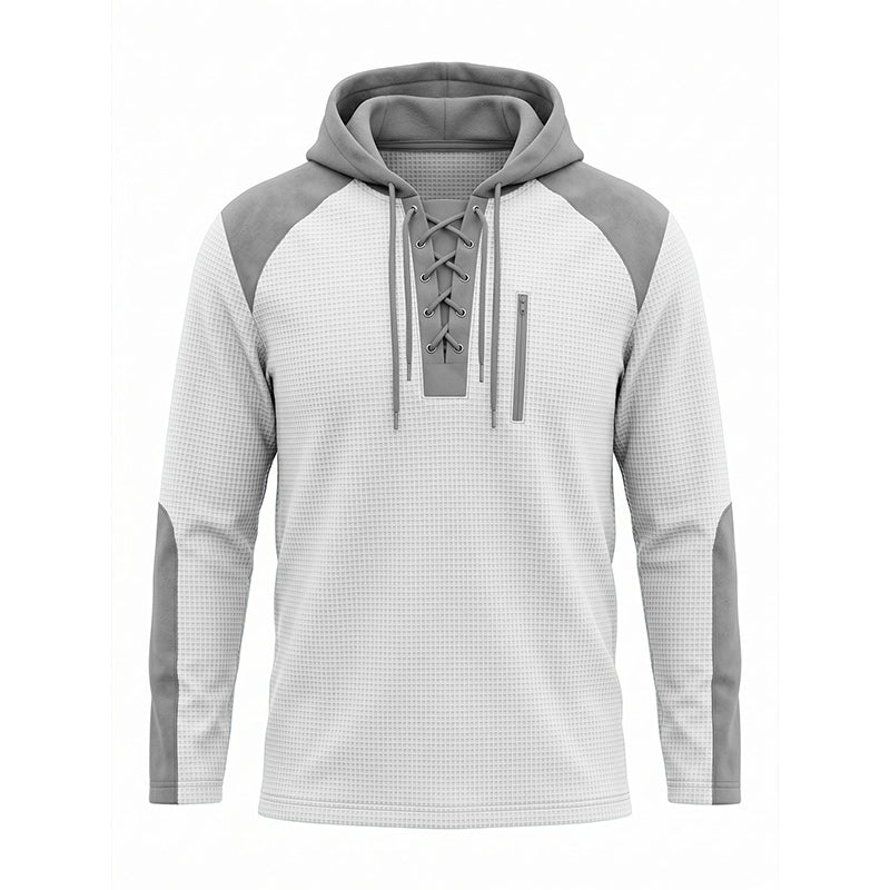📢📢50%Rabatt!!!🎉✨Herren-Strickhoodie im Color-Block-Design, lässiger Stil