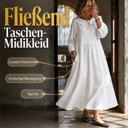 📢📢50%Rabatt!!!🎉⌛ Nur solange Vorrat reicht – danach regulärer Preis! Weites langärmliges Maxikleid für Damen mit Taschen