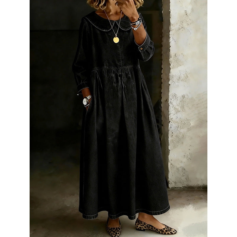 📢📢50%Rabatt!!!🎉⌛ Nur solange Vorrat reicht – danach regulärer Preis! Weites langärmliges Maxikleid für Damen mit Taschen