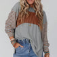 📢📢50%Rabatt!!!🎉✨Trendiges Damen-Langarm-T-Shirt mit Farbblock- und Streifenmuster