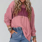 📢📢50%Rabatt!!!🎉✨Trendiges Damen-Langarm-T-Shirt mit Farbblock- und Streifenmuster