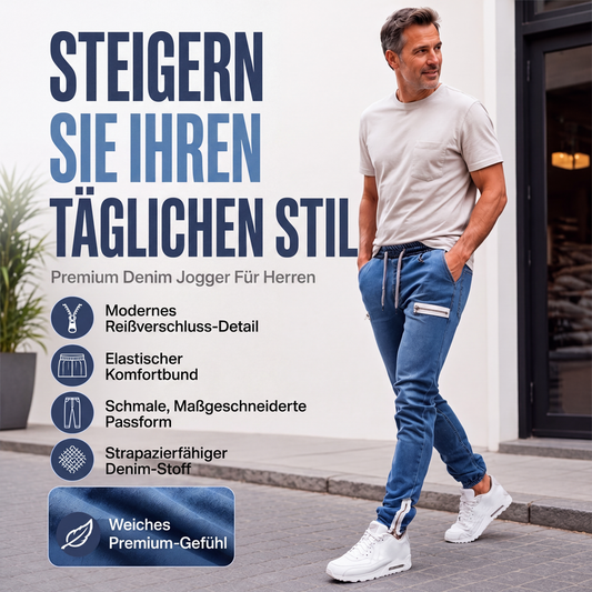 📢📢50%Rabatt!!!🎉✨Slim-Fit Jeans-Jogger für Herren mit elastischem Bund