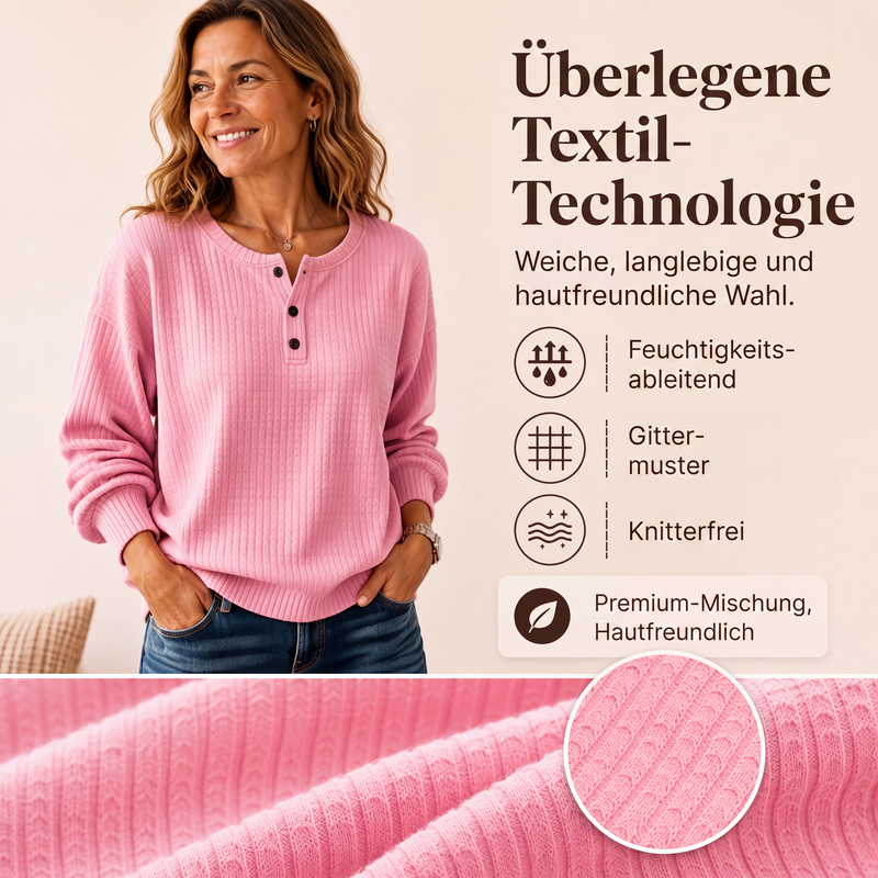 📢📢50%Rabatt!!!🎉✨Lässiges Damen-Sweatshirt aus Waffelstrick