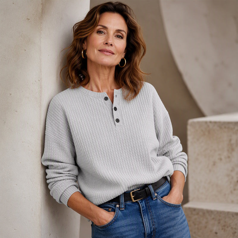 📢📢50%Rabatt!!!🎉✨Lässiges Damen-Sweatshirt aus Waffelstrick