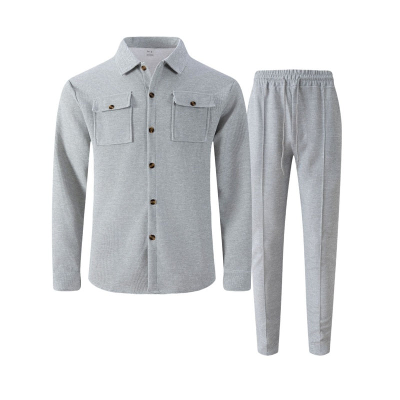 👕 50 % RABATT | Keine Lust auf langes Kombinieren? – Herren 2-teiliges Set in moderner Waffelstruktur