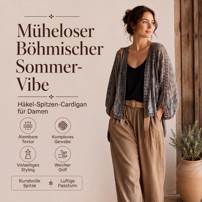 📢📢50%Rabatt!!!🎉✨Locker sitzende Cardigan aus Hohlspitze für Damen