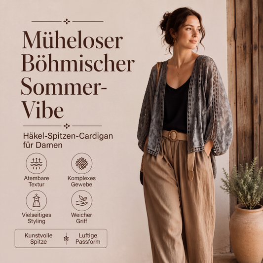 📢📢50%Rabatt!!!🎉✨Locker sitzende Cardigan aus Hohlspitze für Damen