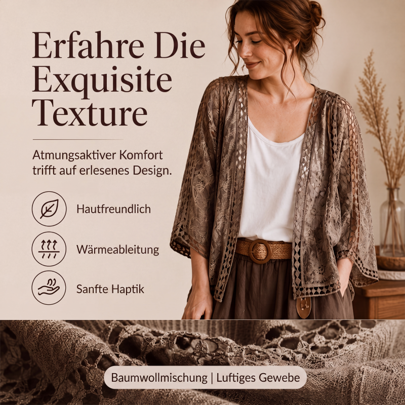 📢📢50%Rabatt!!!🎉✨Locker sitzende Cardigan aus Hohlspitze für Damen
