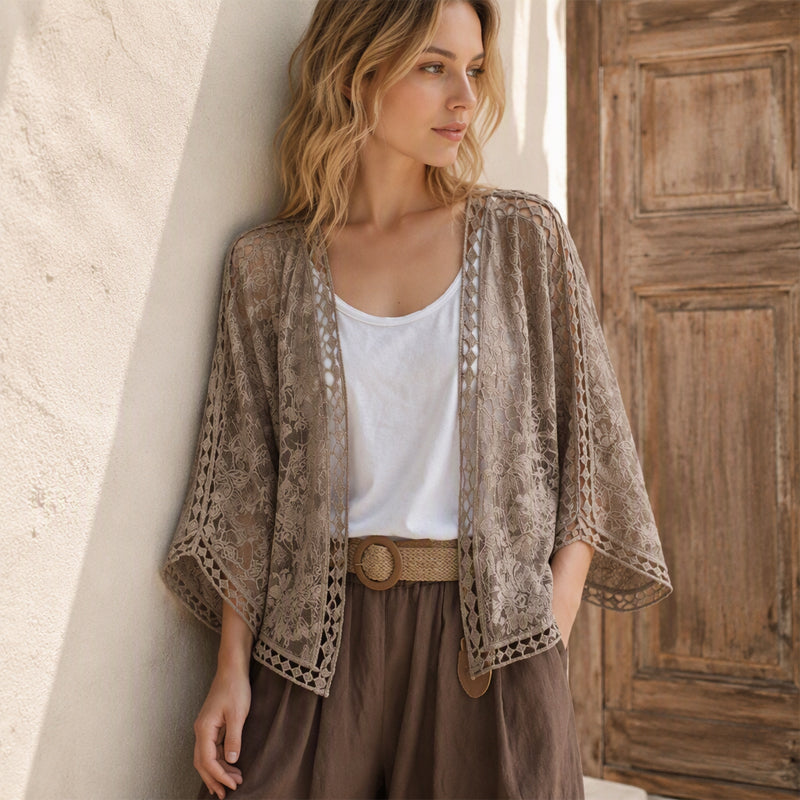 📢📢50%Rabatt!!!🎉✨Locker sitzende Cardigan aus Hohlspitze für Damen