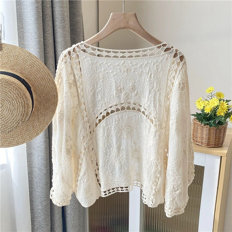 📢📢50%Rabatt!!!🎉✨Locker sitzende Cardigan aus Hohlspitze für Damen