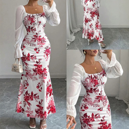 📢📢50%Rabatt!!!🎉✨Elegantes geblümtes ausgestelltes Kleid für Damen