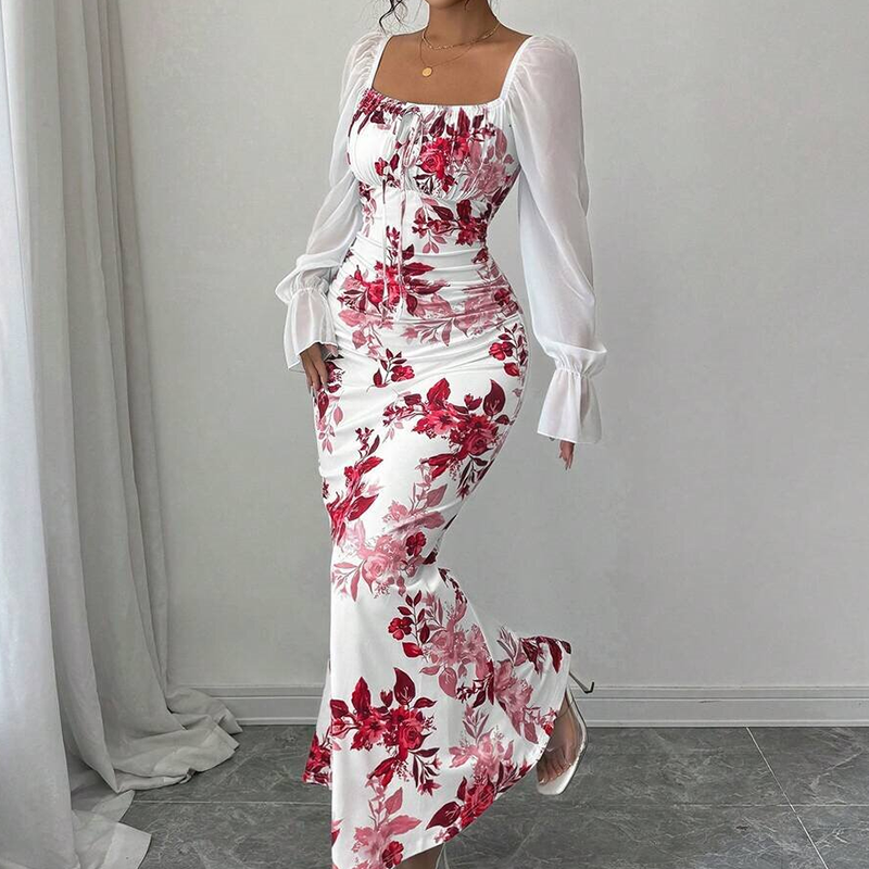 📢📢50%Rabatt!!!🎉✨Elegantes geblümtes ausgestelltes Kleid für Damen