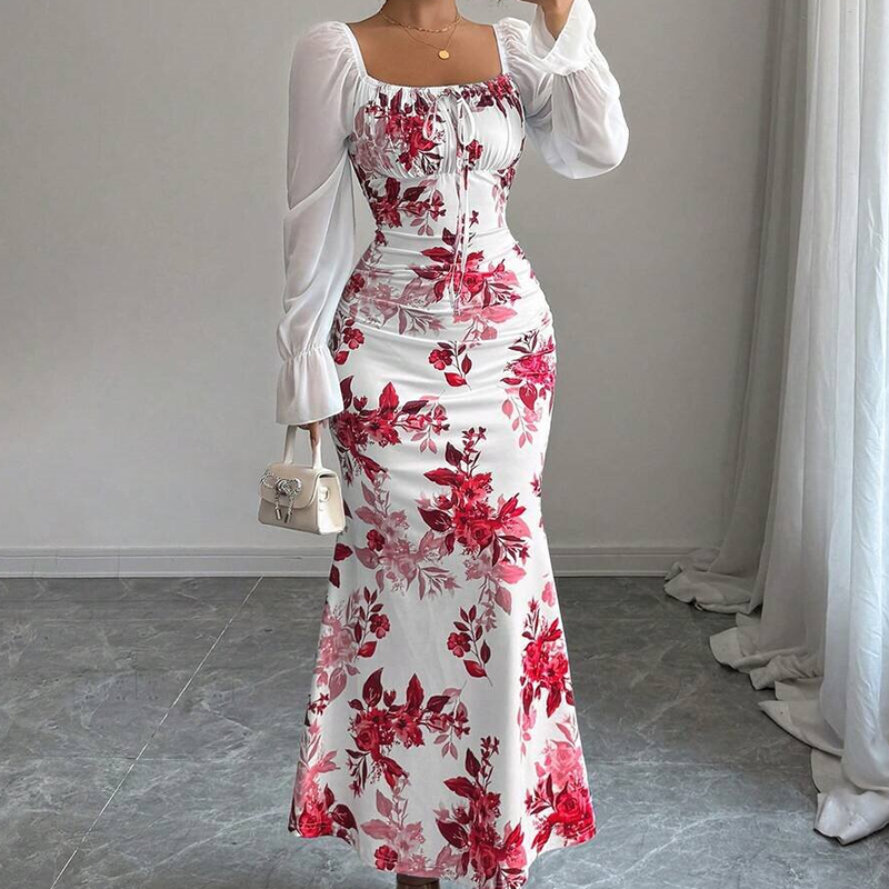 📢📢50%Rabatt!!!🎉✨Elegantes geblümtes ausgestelltes Kleid für Damen