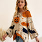 📢📢50%Rabatt!!!🎉✨Damen-Halloween-Strickpullover im lockeren Schnitt mit Fledermausärmel