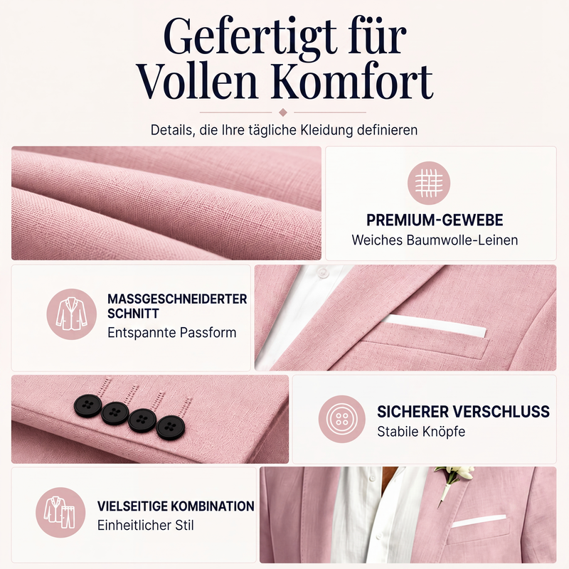 📢📢50%Rabatt!!!🎉✨Klassischer taillierter Zweiknopf-Blazer für Herren